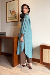 Vela Dusty Aqua Karandi Co-ord Set