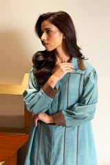 Vela Dusty Aqua Karandi Co-ord Set