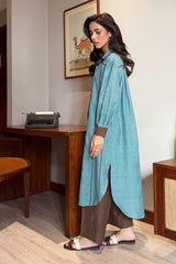 Vela Dusty Aqua Karandi Co-ord Set