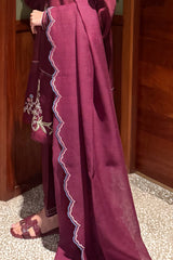 Cerise Organza Dupatta